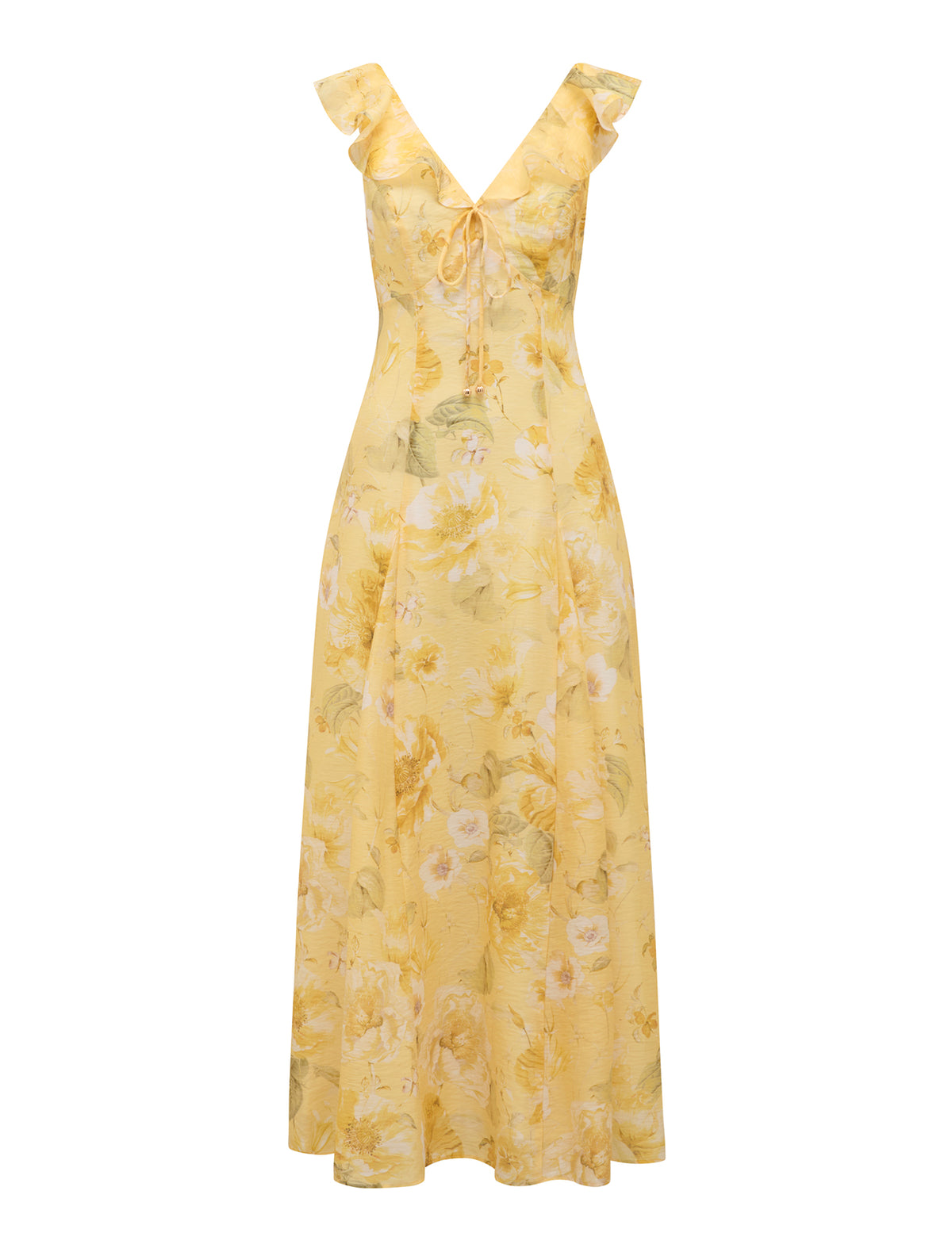 Lenny Godet Printed Midi Dress Gold Layla Botanica_mannequin