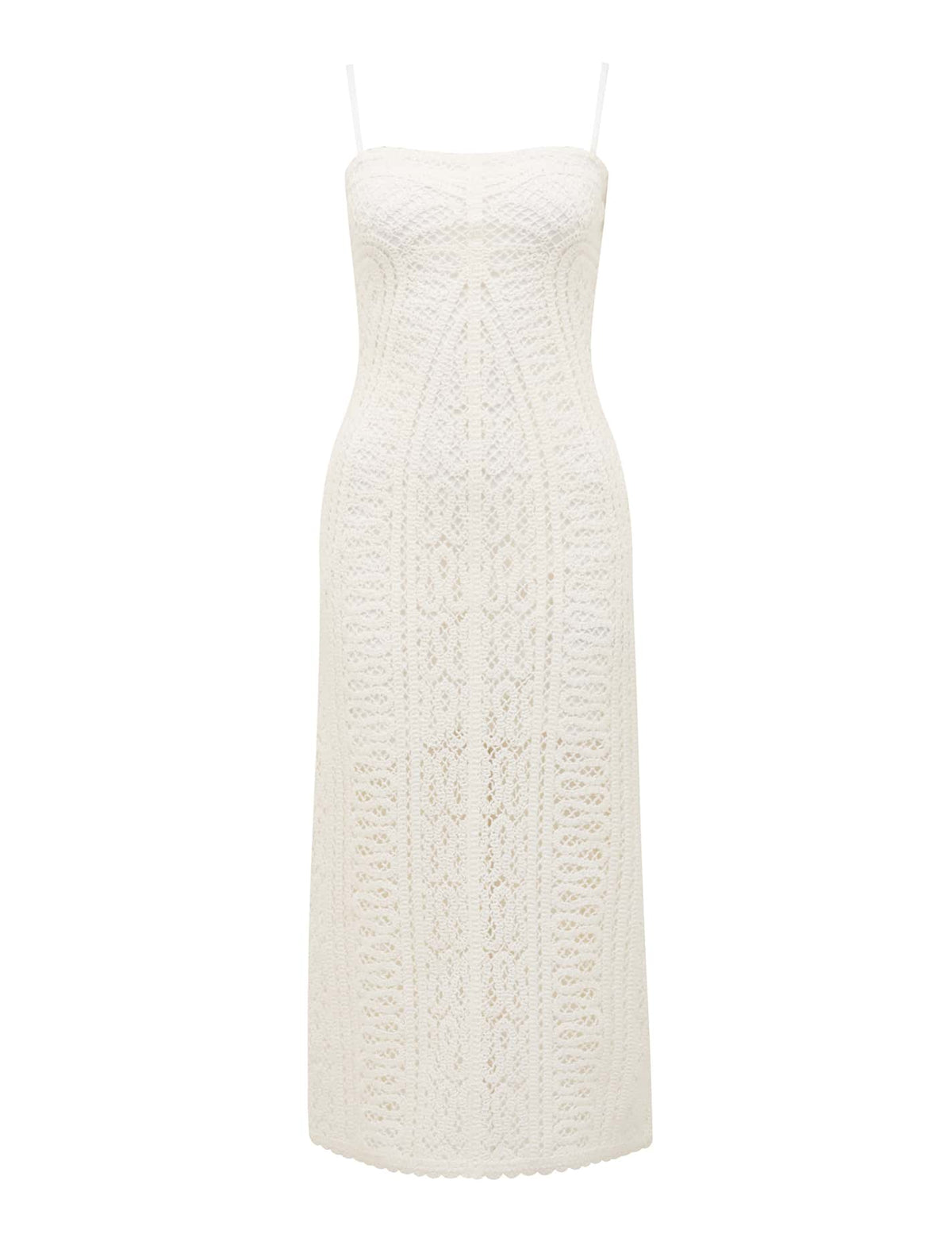 Arianna Crochet Midi Dress Porcelain_mannequin