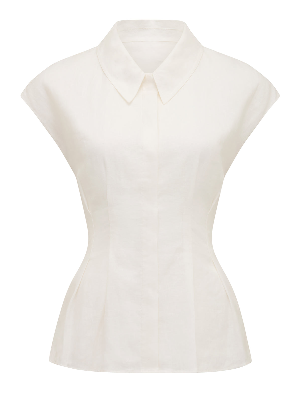 Carina Pleated Shirt Porcelain_mannequin