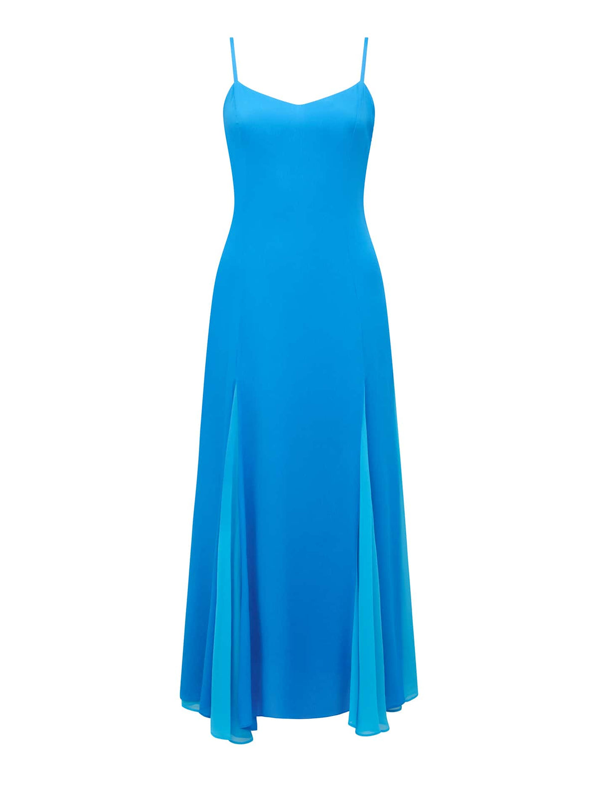 Dahlia Contrast Godet Maxi Dress Cornflower_mannequin