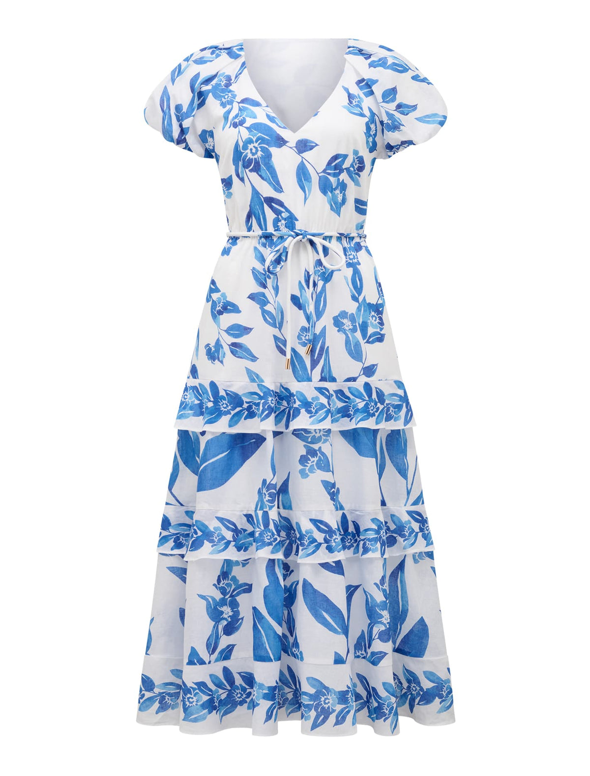 Iris Tiered Ruffle Midi Dress Lantana Floral_mannequin