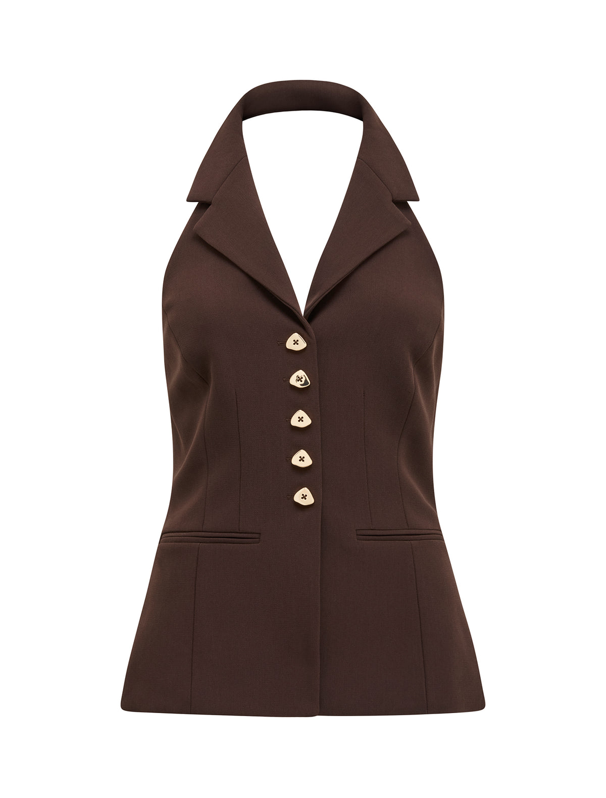 Briony Halter Waistcoat Chocolate Set_mannequin