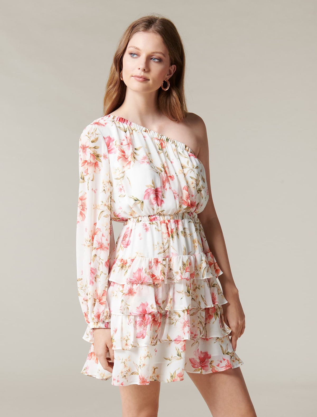 Priya Ruffle One-Shoulder Mini Dress Summer Tropics