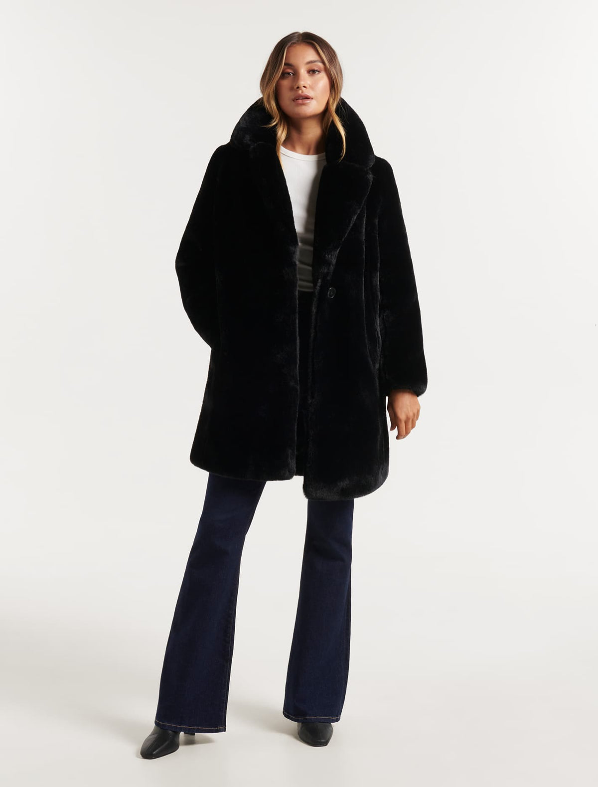 Cayte Fur Coat Black