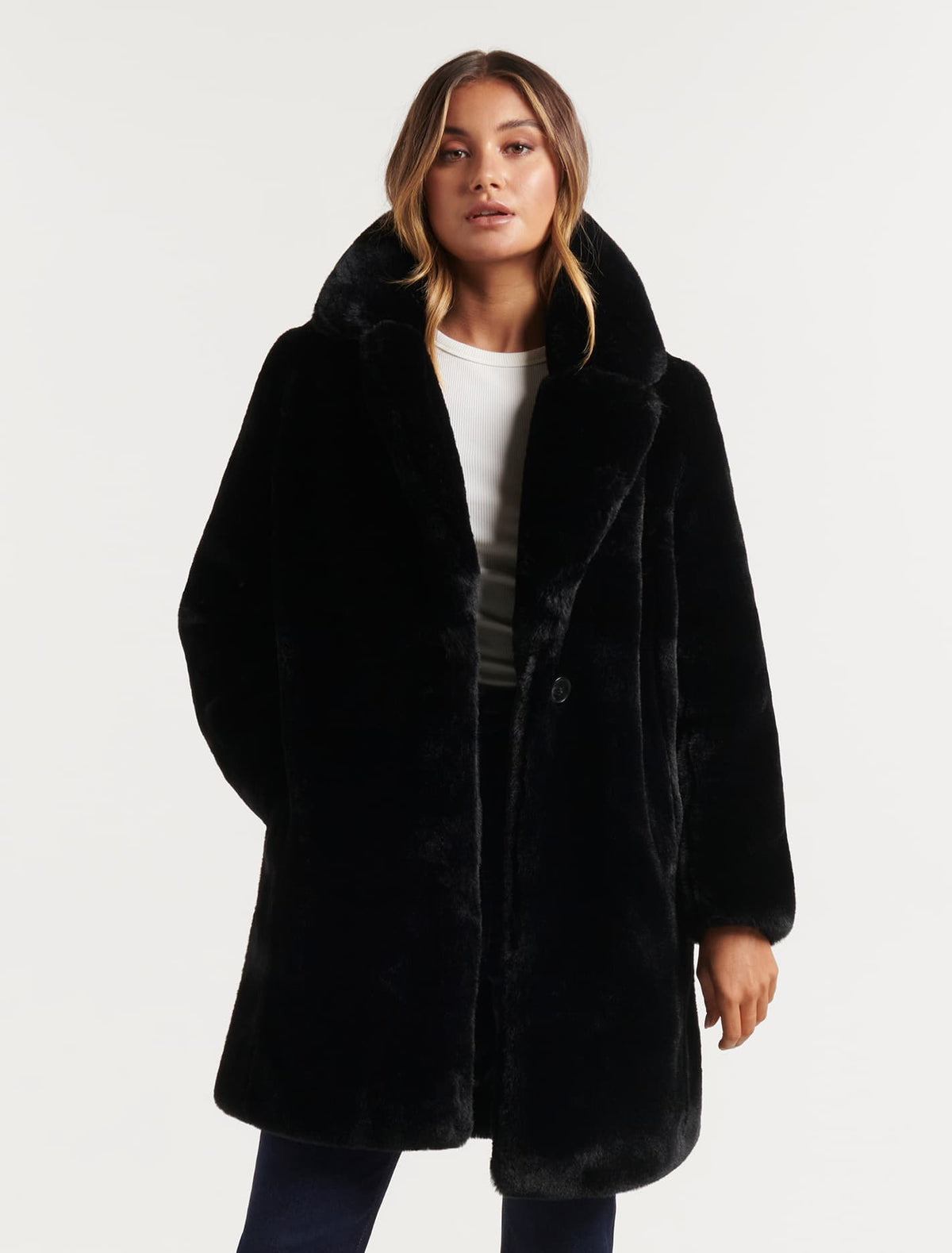Cayte Fur Coat Black