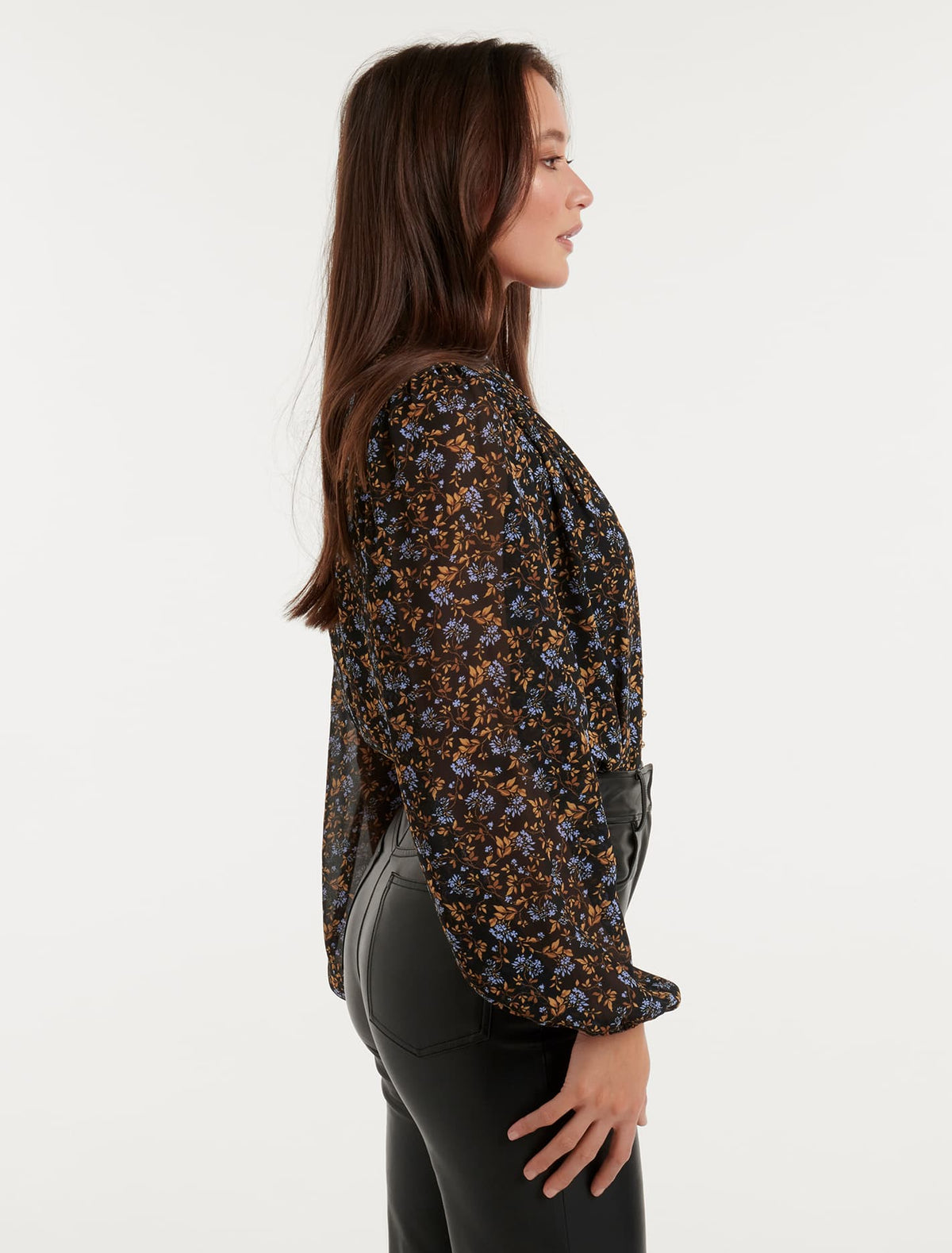 Gwen Button Detail Blouse Everly Ditsy