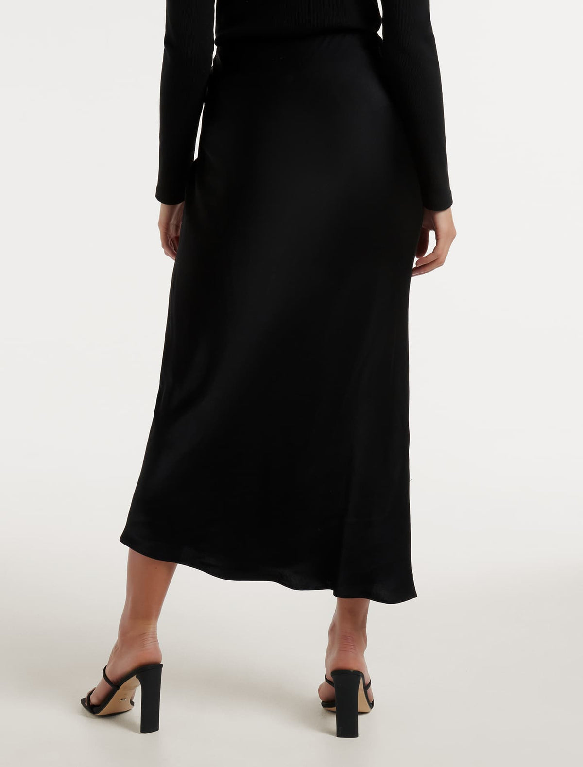 Portia Bias Midi Skirt Black