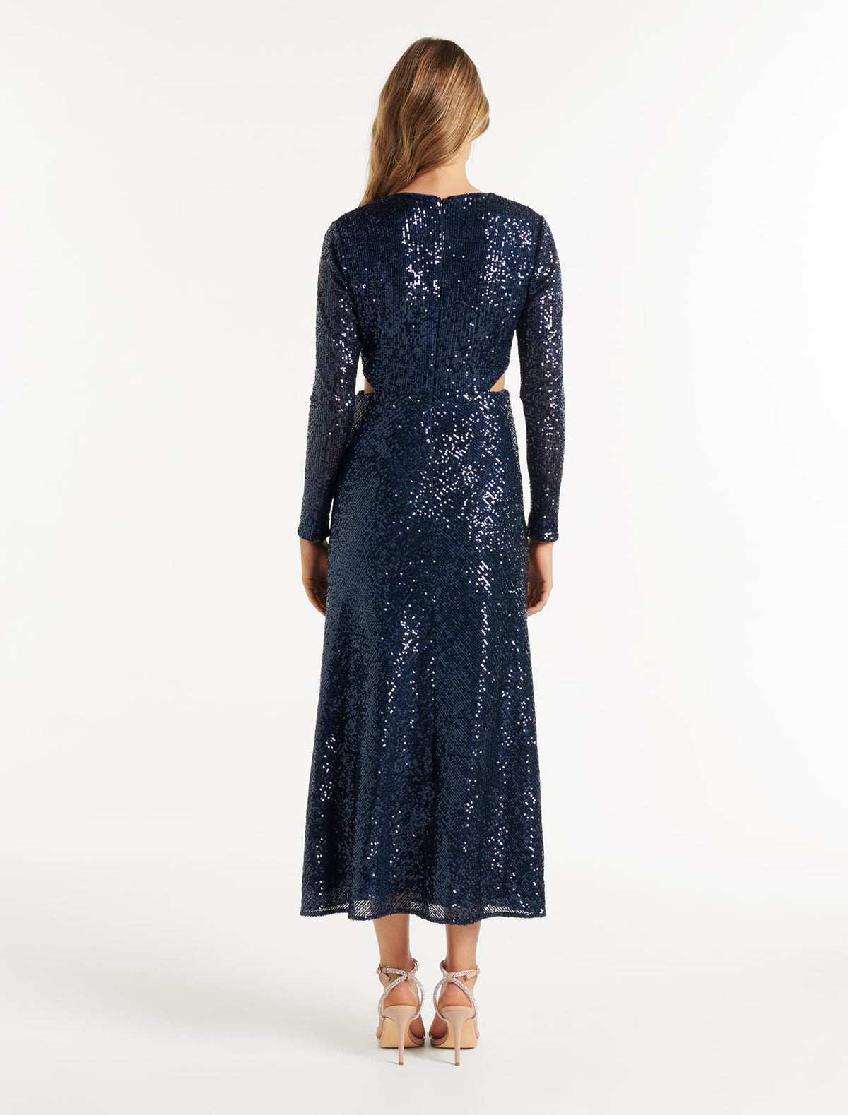 Rylie Sequin Cut-Out Dress Navy
