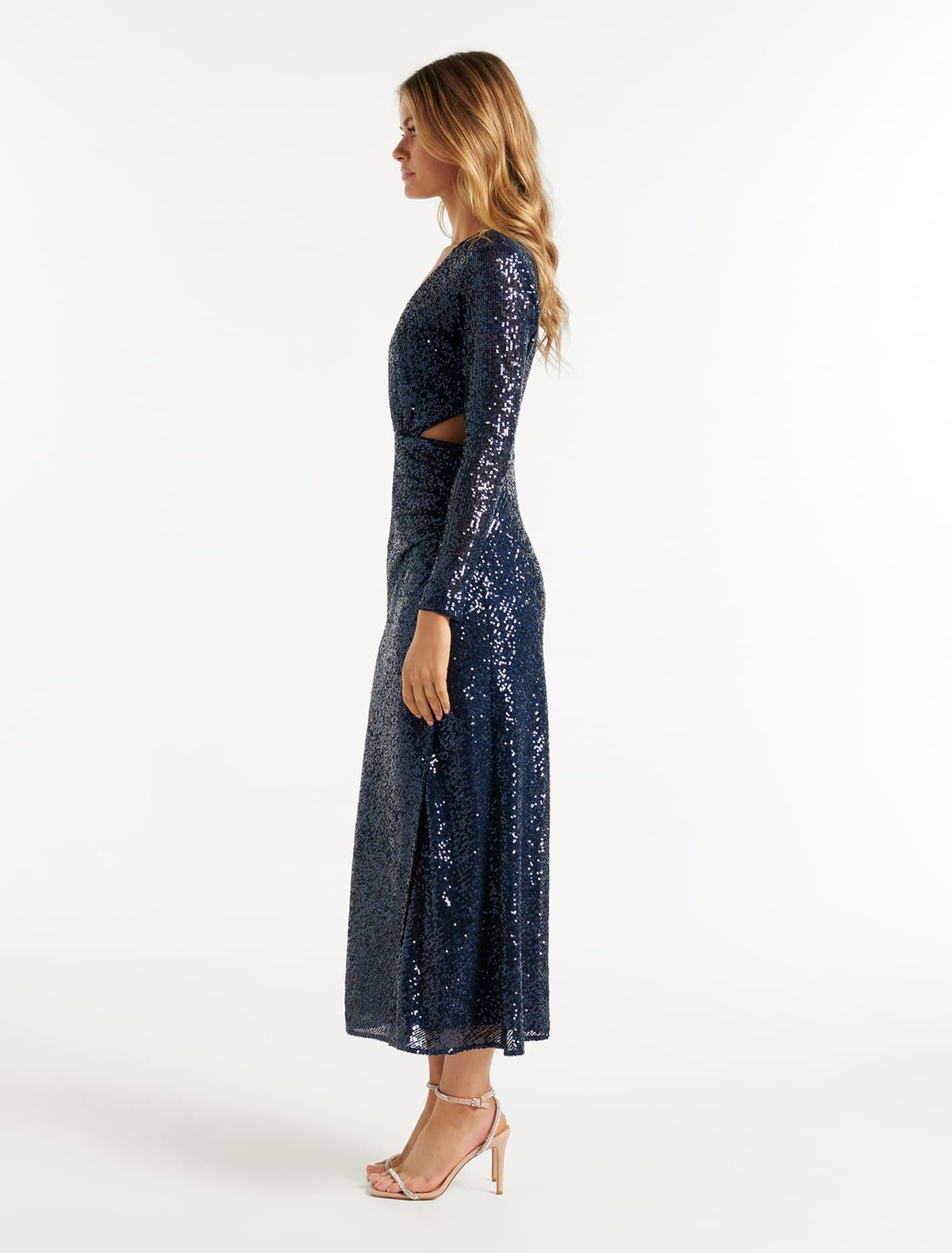 Rylie Sequin Cut-Out Dress Navy