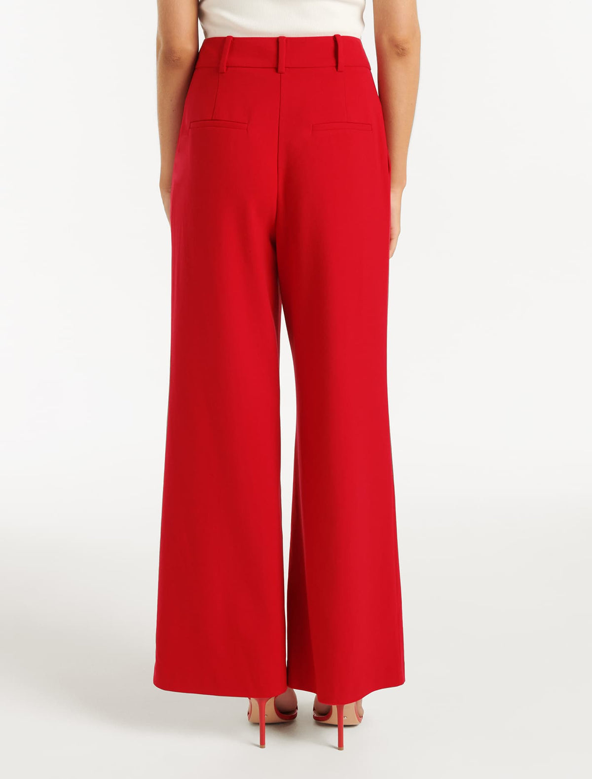 Isla Straight-Leg Pants Red Suit
