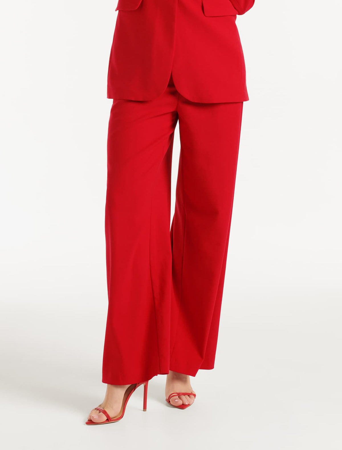Isla Straight-Leg Pants Red Suit