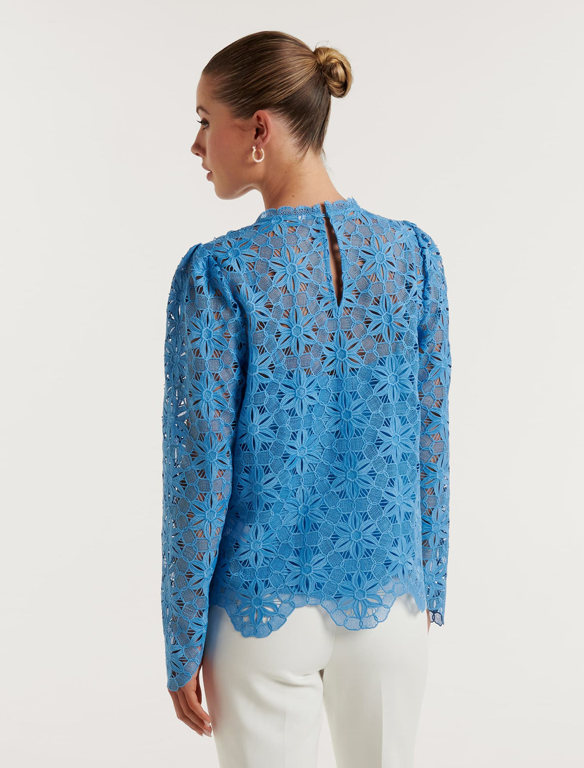 Katrina Lace Shell Top Soft Blue