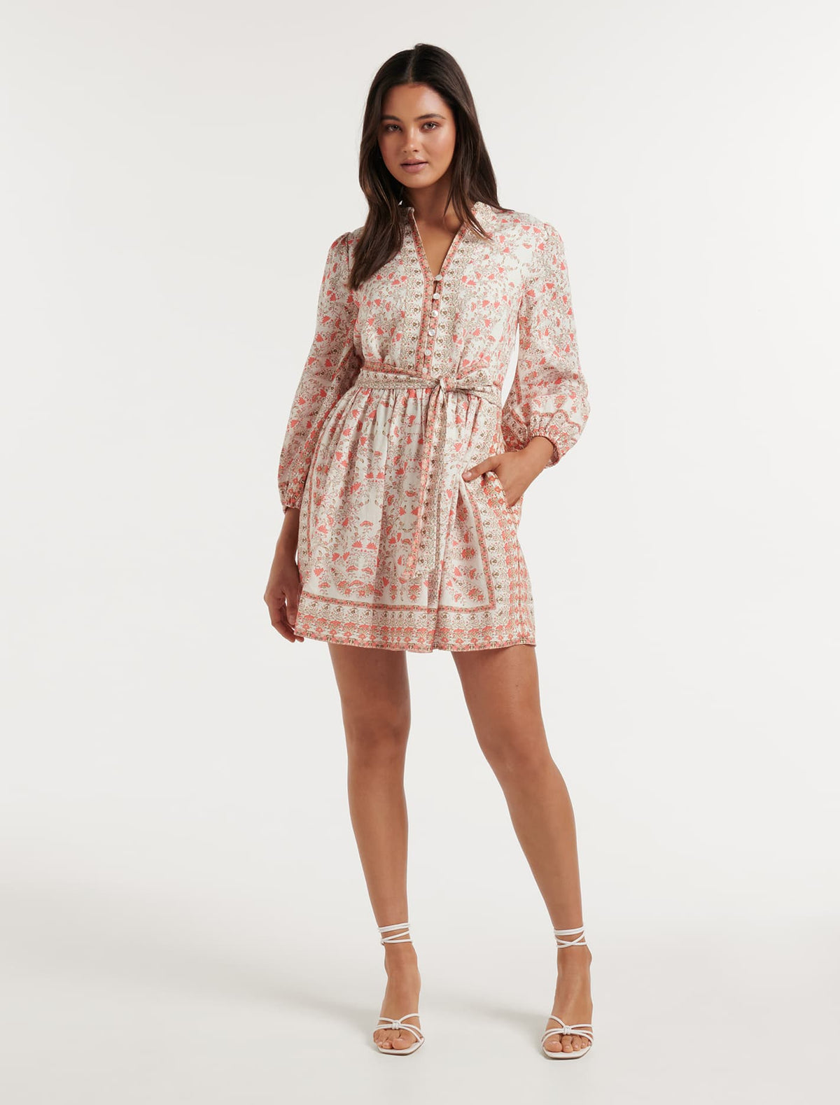Dolly Button-Through Mini Dress KAVALA SCARF