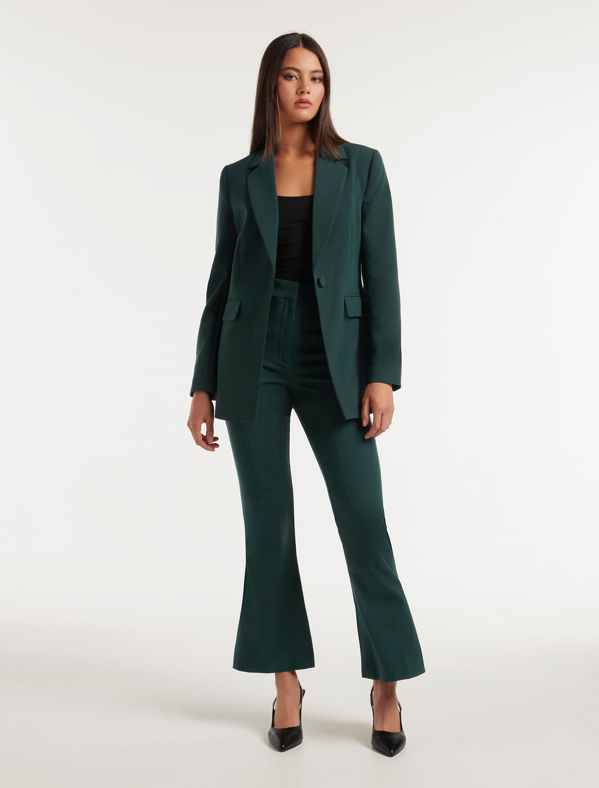 Jessie Single Breasted Blazer Dark Green Suit