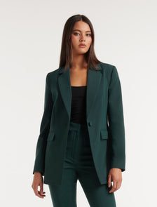 Jessie Single Breasted Blazer Dark Green Suit