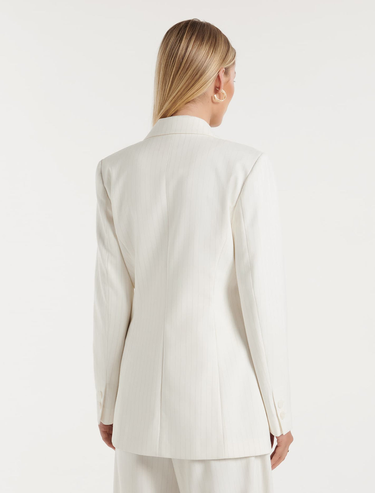 Elle Pinstripe Suit Ivory Pinstripe Suit