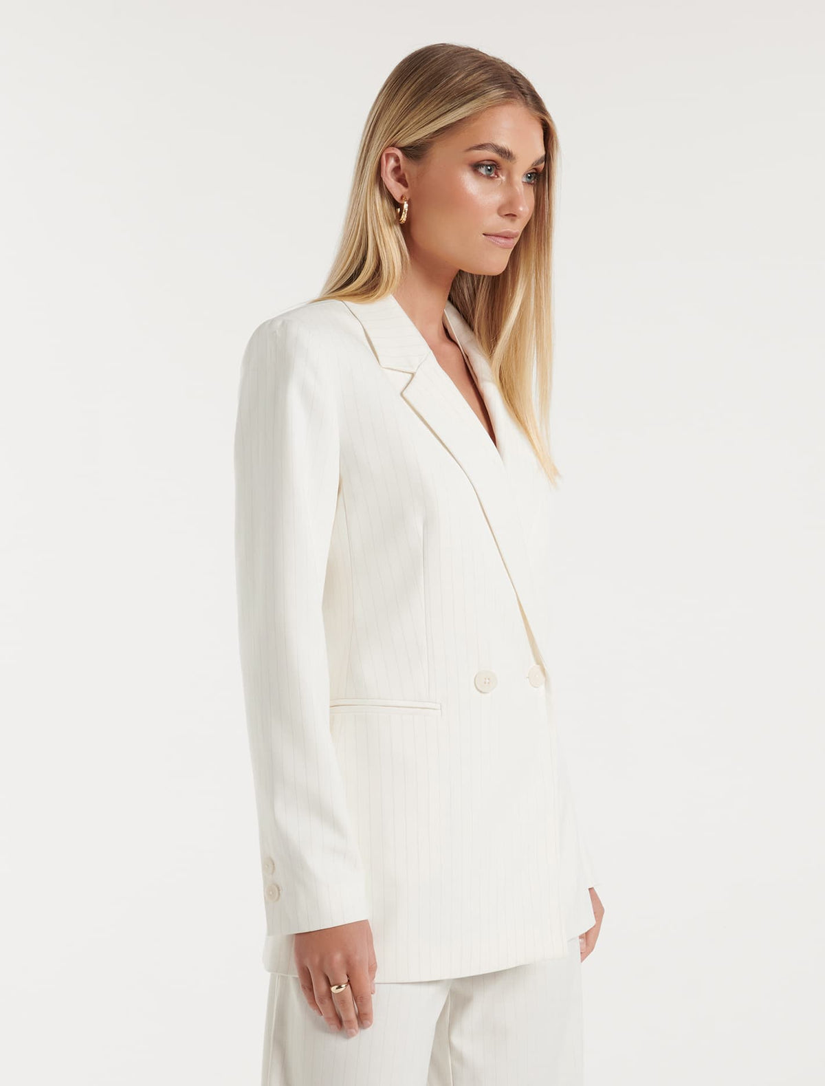 Elle Pinstripe Suit Ivory Pinstripe Suit