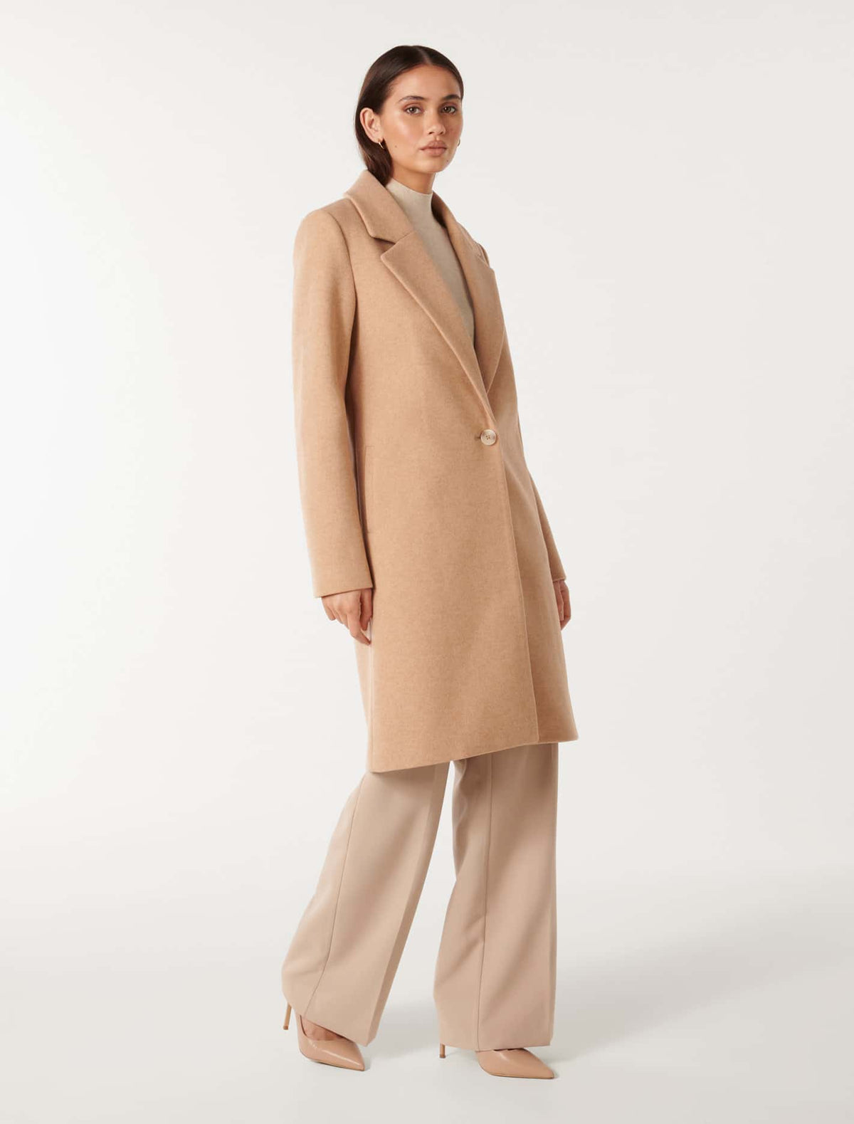 Billie Longline Coatigan Camel Marle