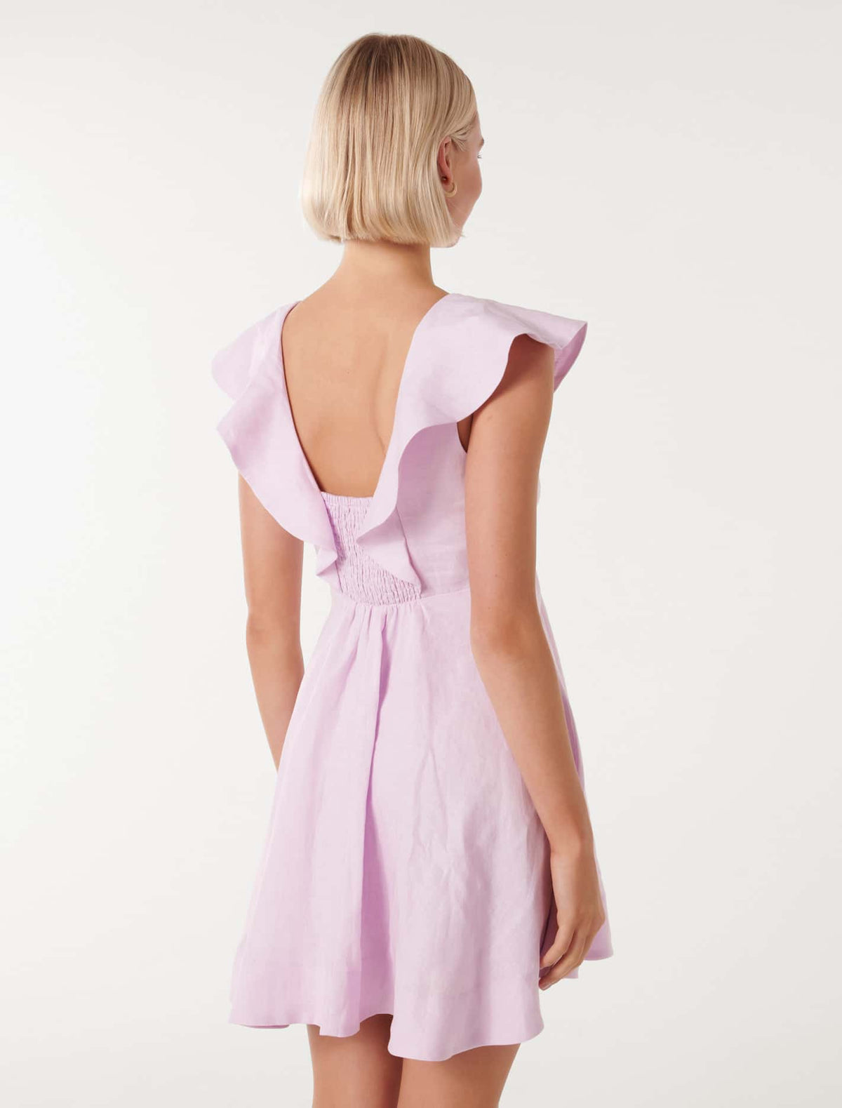 Maddie Twist-Front Mini Dress Lilac