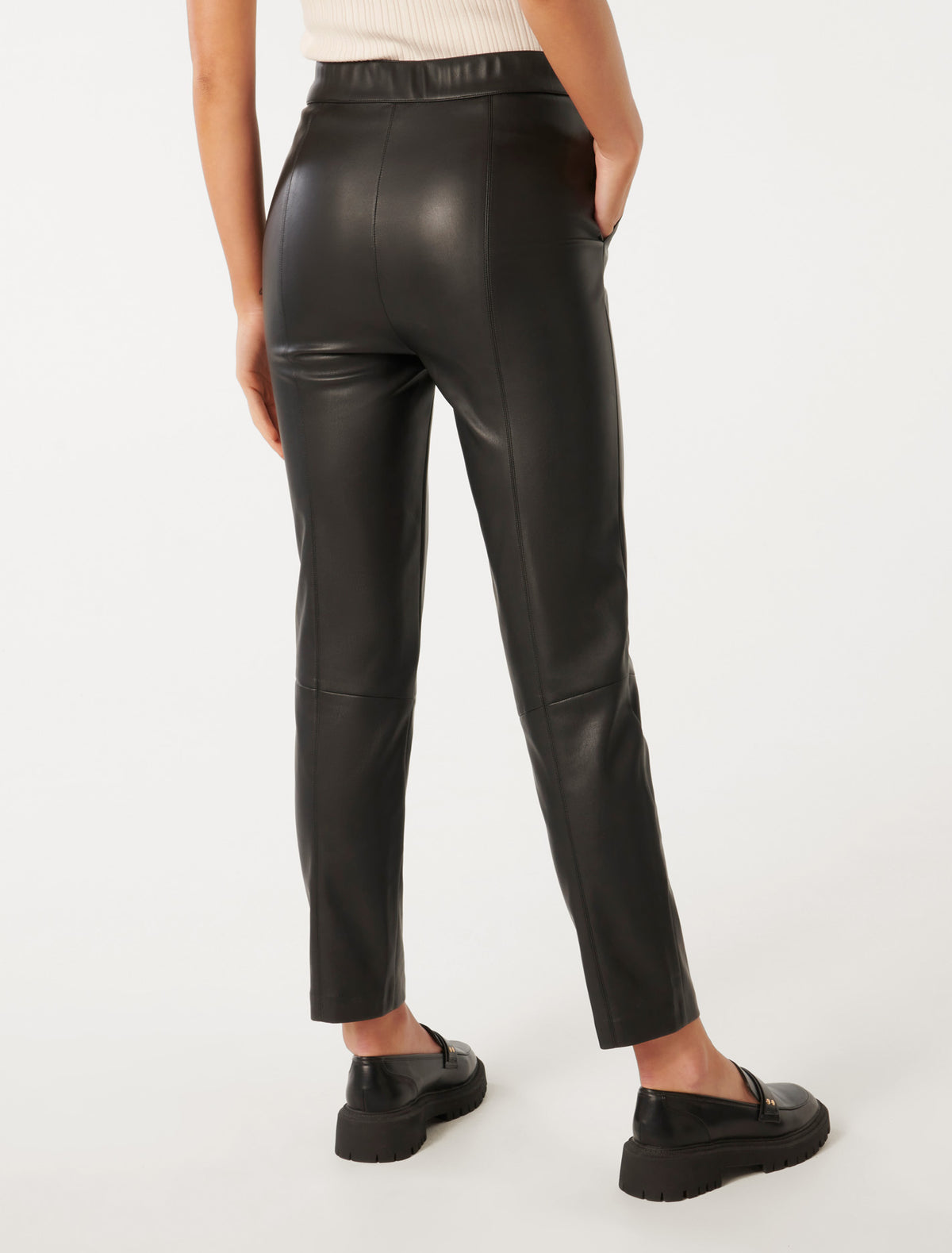 Alexis Vegan Leather Slim Leg Pant Black