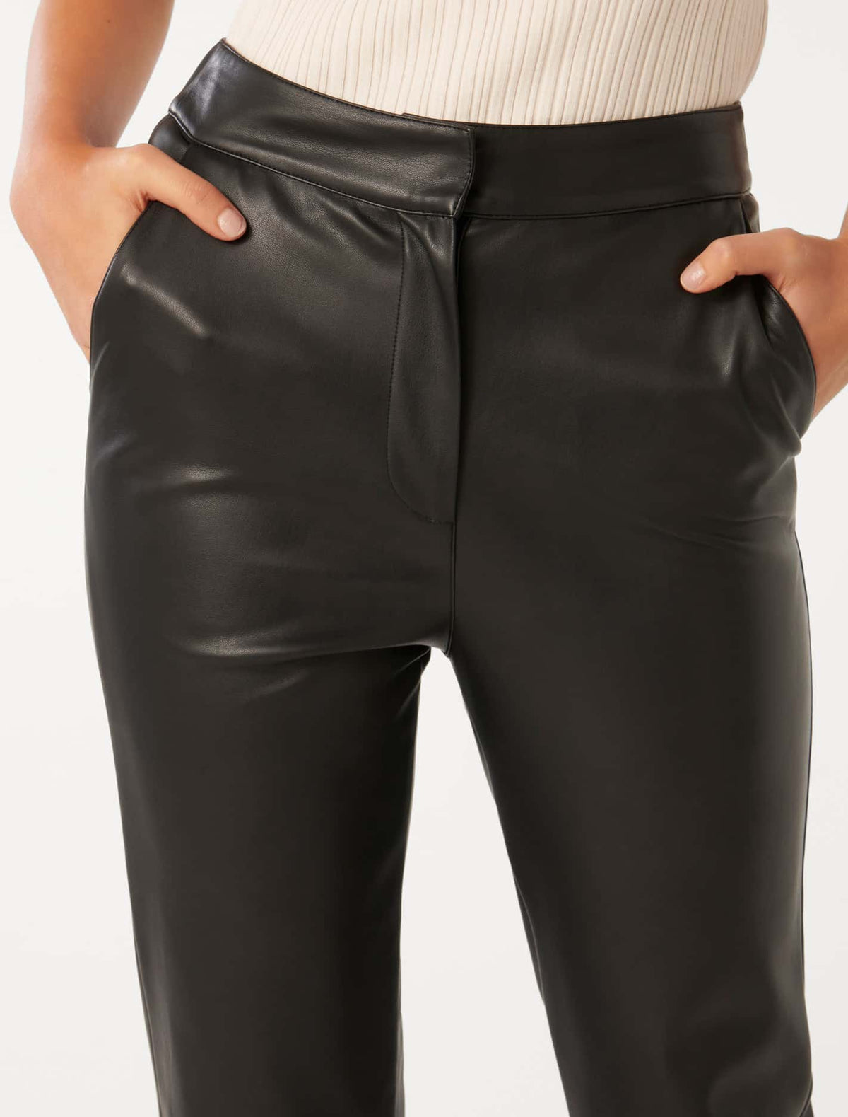 Alexis Vegan Leather Slim Leg Pant Black
