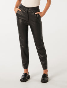 Alexis Vegan Leather Slim Leg Pant Black