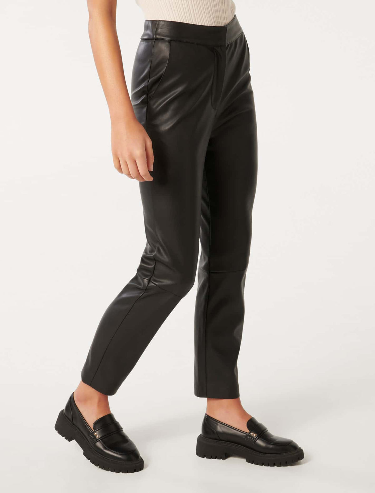 Alexis Vegan Leather Slim Leg Pant Black
