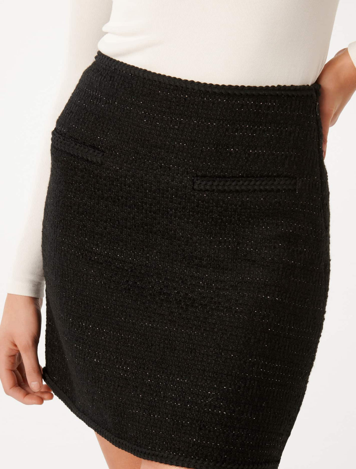 Arlie Bouclé Mini Skirt Black