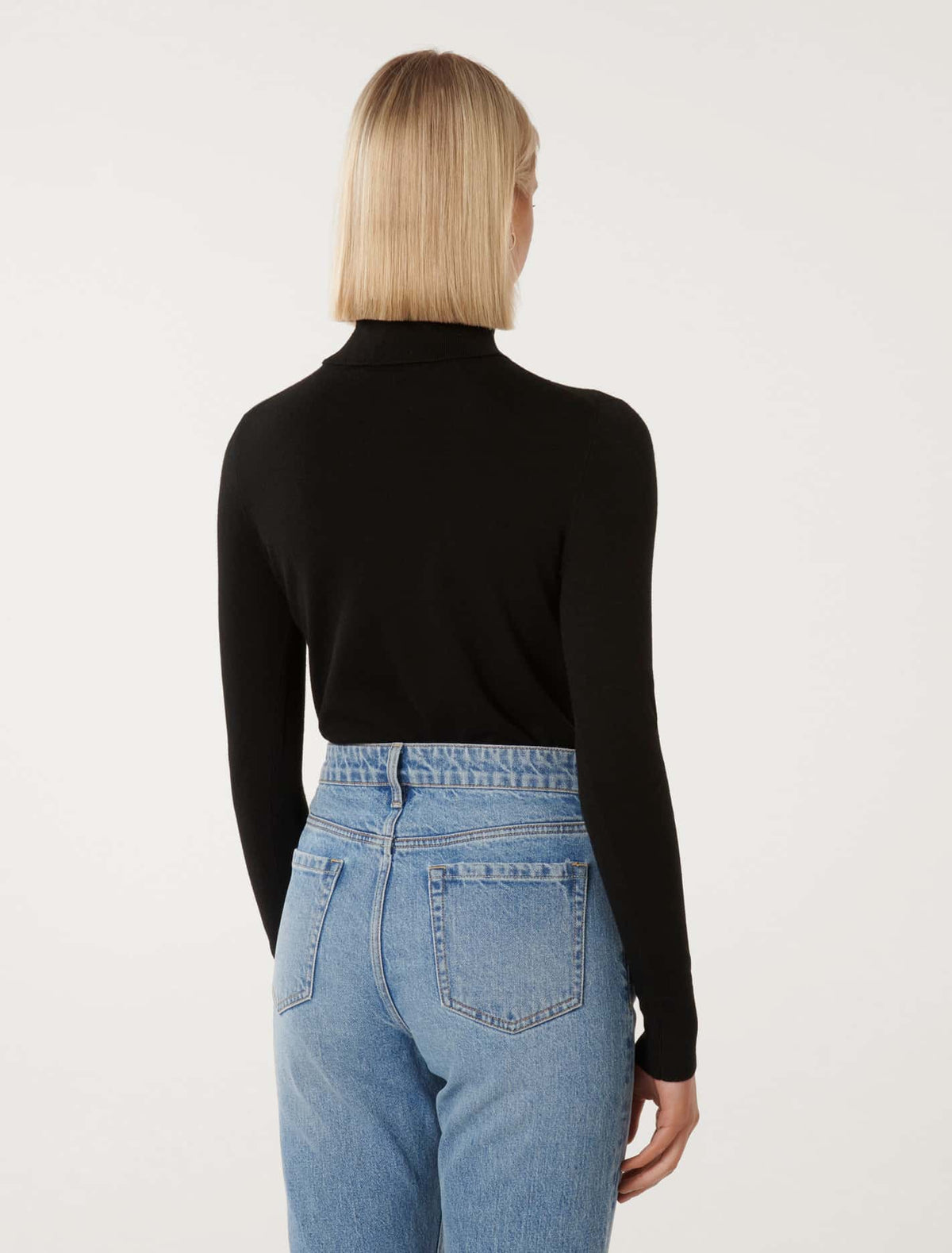 Sarah Layering Roll Neck Knit Top Black