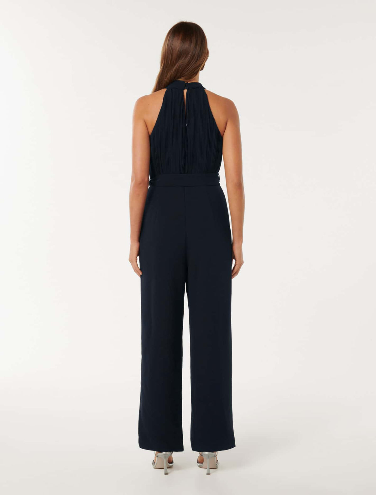 Carter Pleated Rosette Jumpsuit Midnight Blue