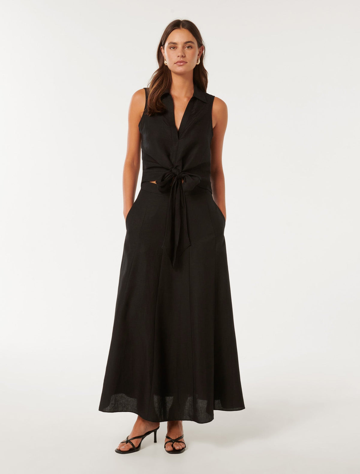 Tanya Tie-Front Shirt Black
