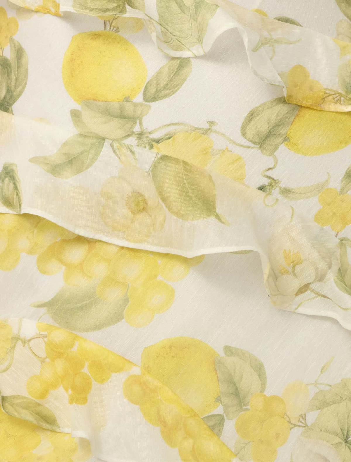 Belle One Shoulder Ruffle Gown Limone Floral