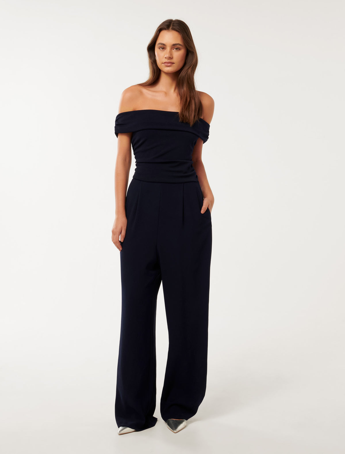 Danni Off-Shoulder Jumpsuit Midnight Blue