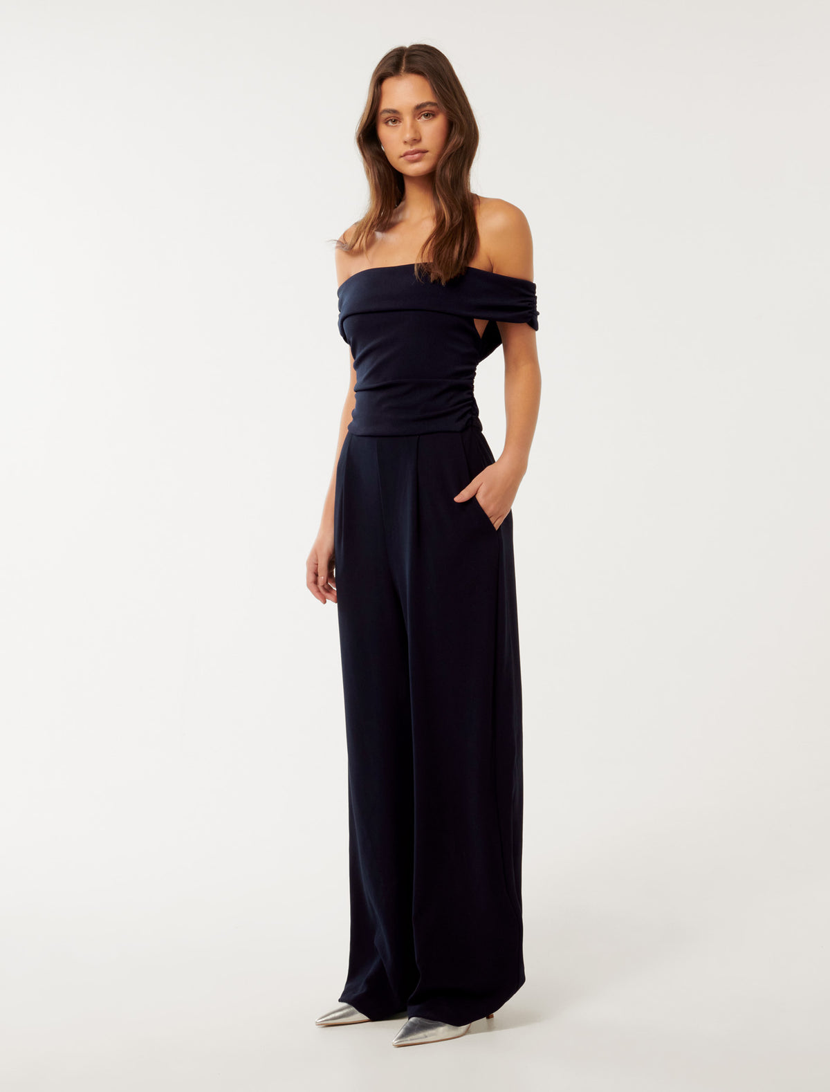 Danni Off-Shoulder Jumpsuit Midnight Blue