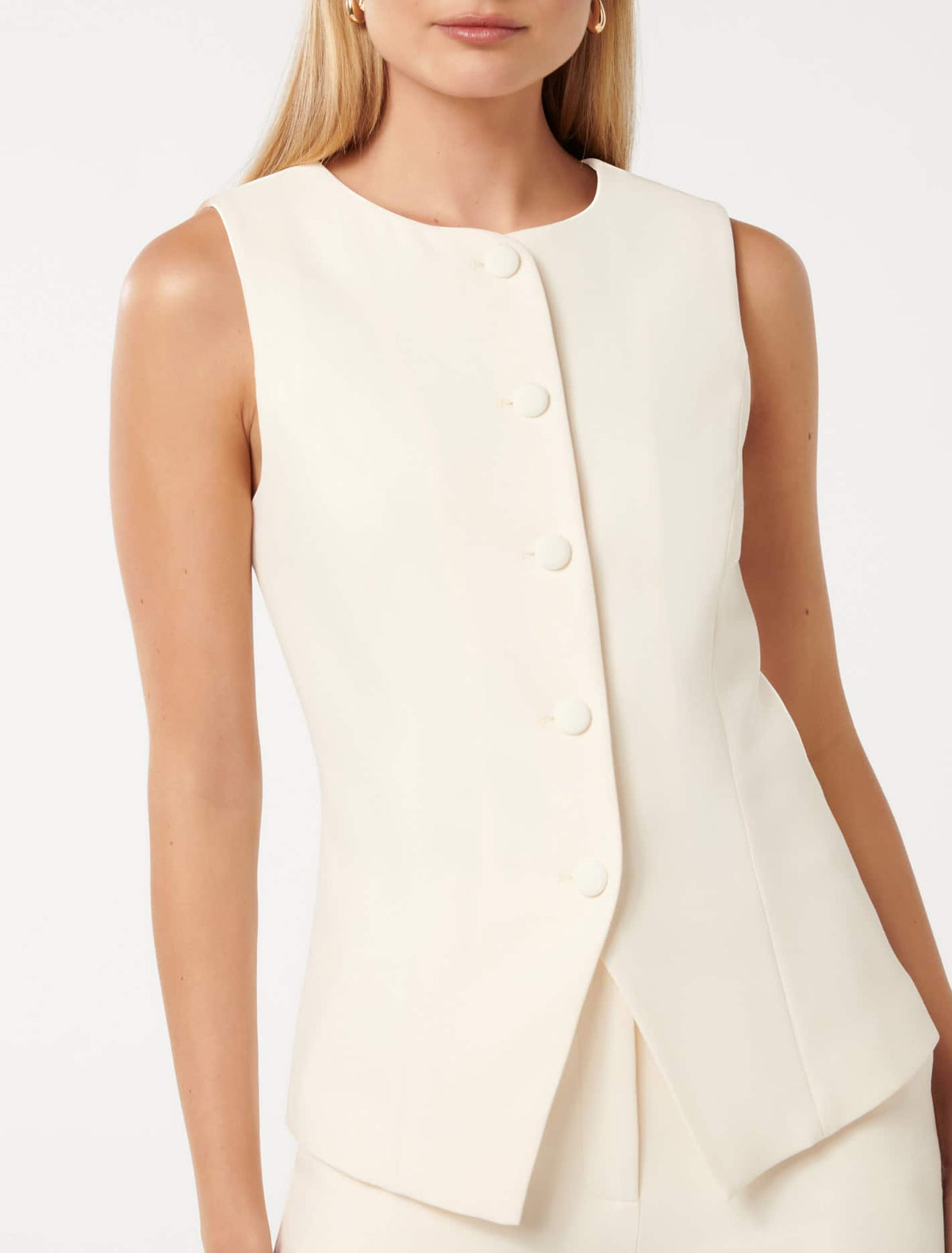 Toni High Neck Waistcoat Soft Yellow Suit