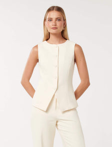 Toni High Neck Waistcoat Soft Yellow Suit