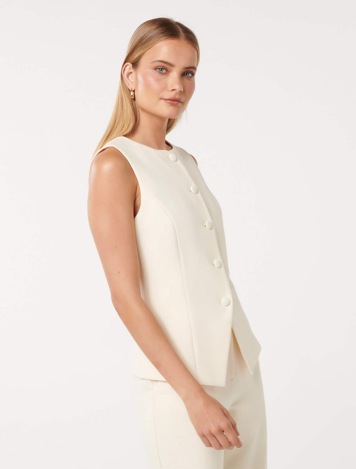 Toni High Neck Waistcoat Soft Yellow Suit