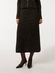 Anais Tweed Co-ord Midi Skirt Black & Gold