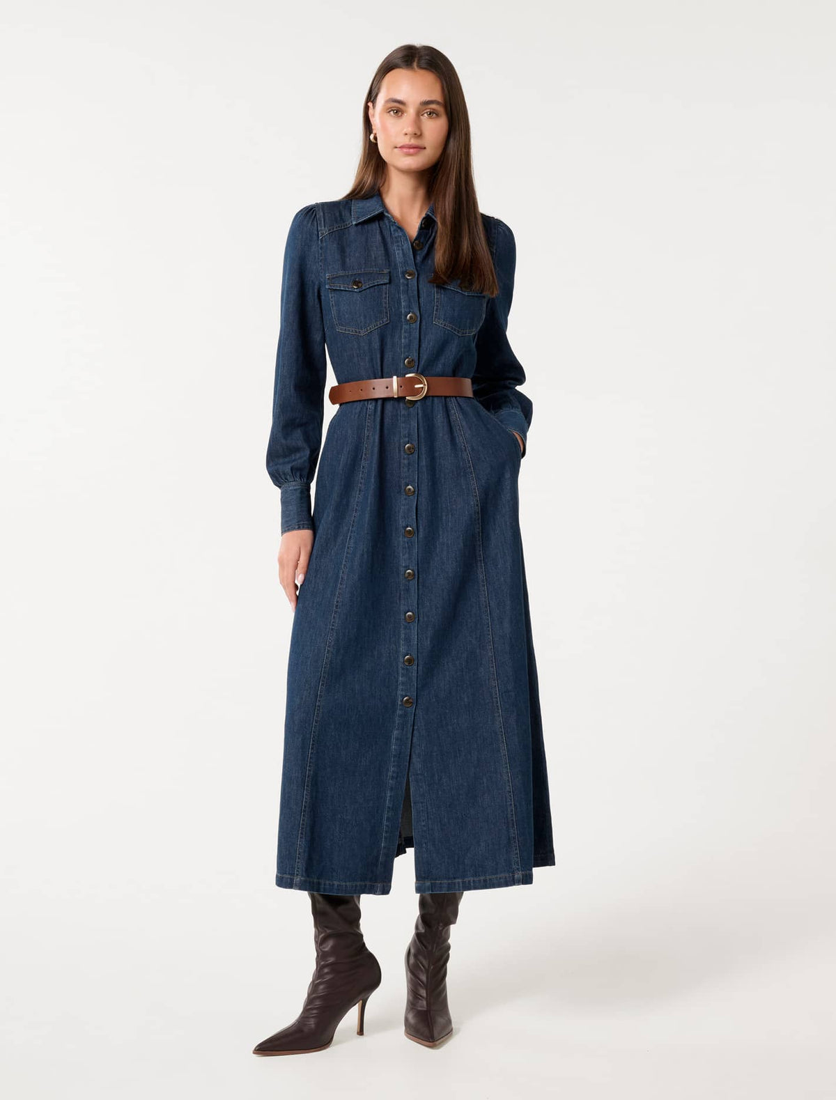 Elizabeth Denim Dress Dark Wash