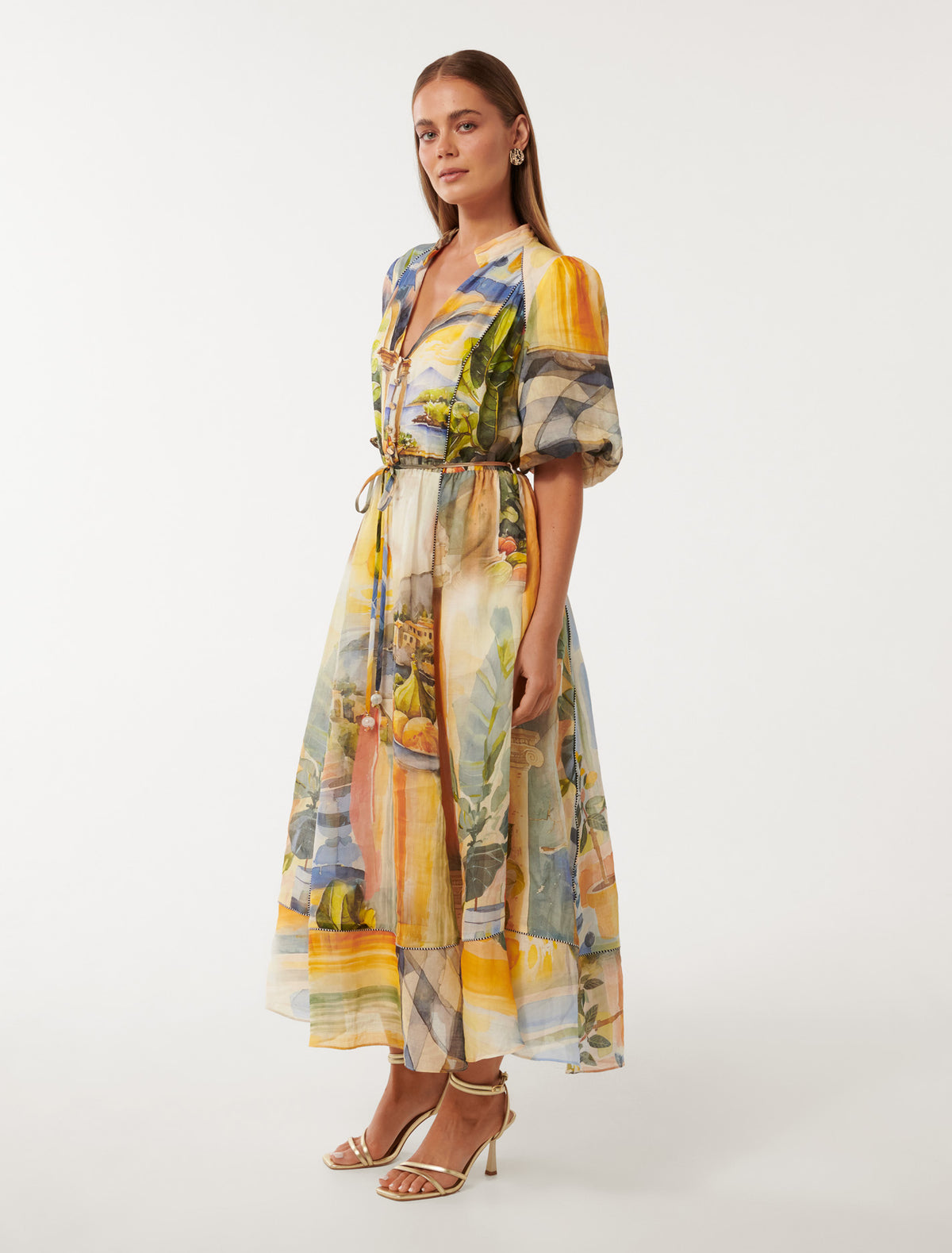 Viola Printed Midi Dress Tuscan Holiday