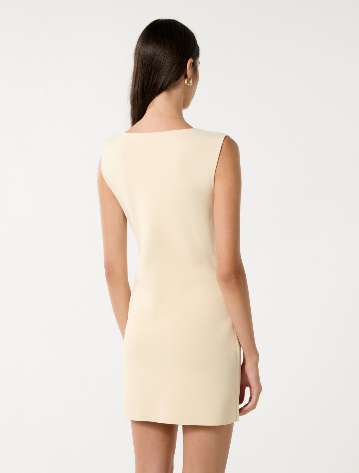 Mimi Hook and Eye Detail Mini Dress Double Cream
