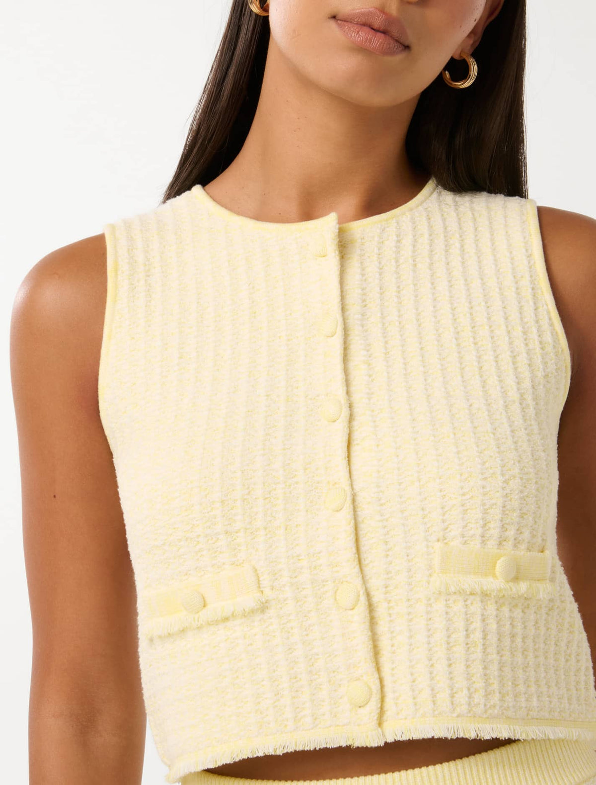 Aria Bouclé Knit Tank Lemon