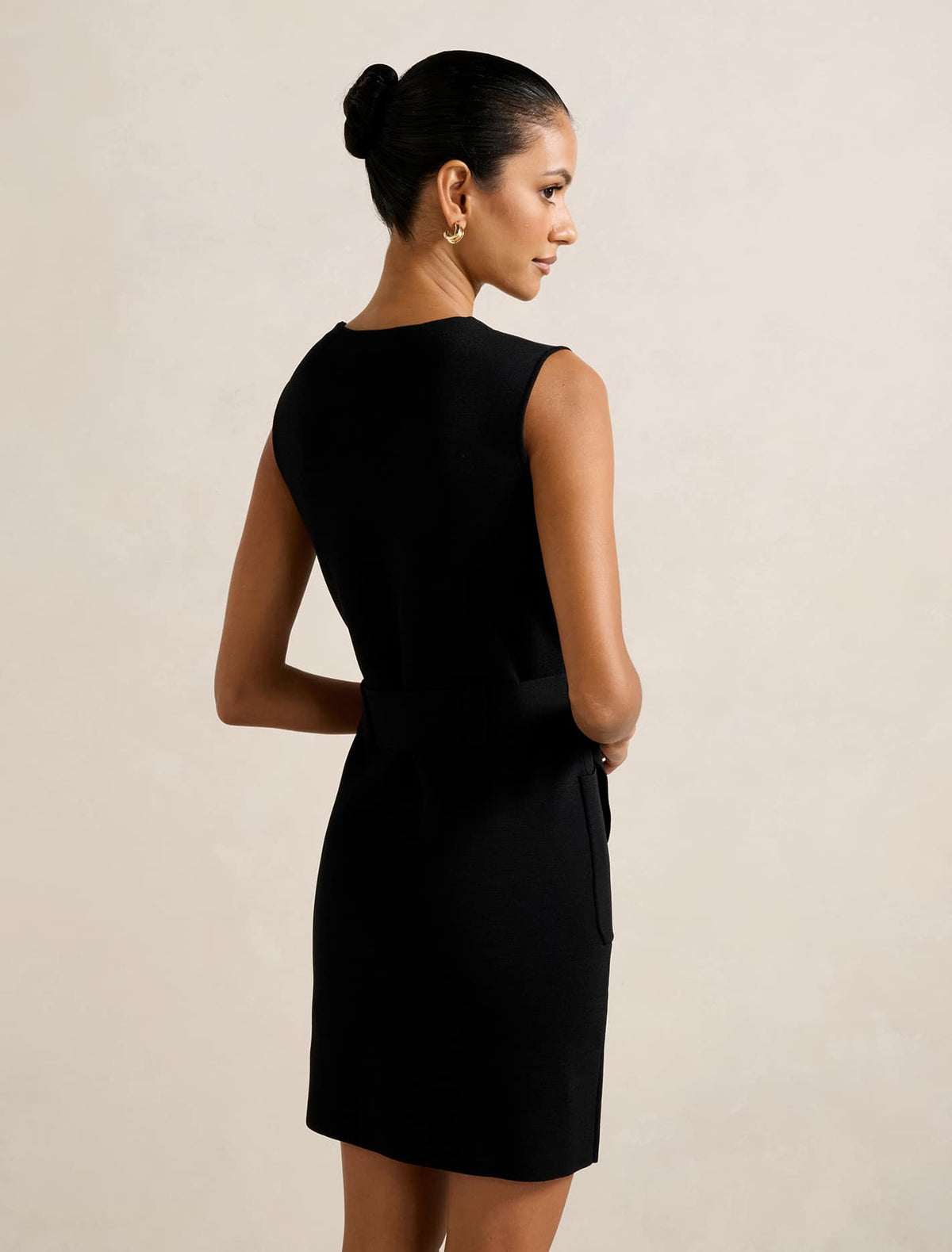 Parker Petite Luxe Utility Mini Dress Black