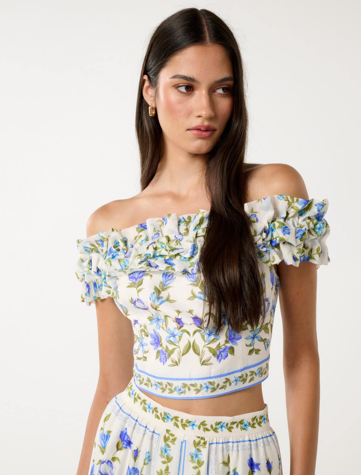Cameron Off-Shoulder Top Bellview Floral Co-ord