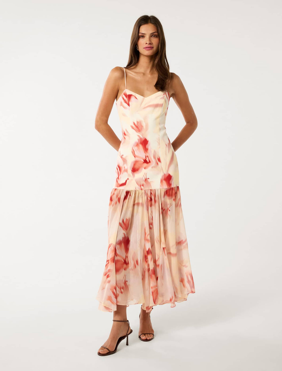 Luca Dropped Waist Maxi Dress Odella Floral