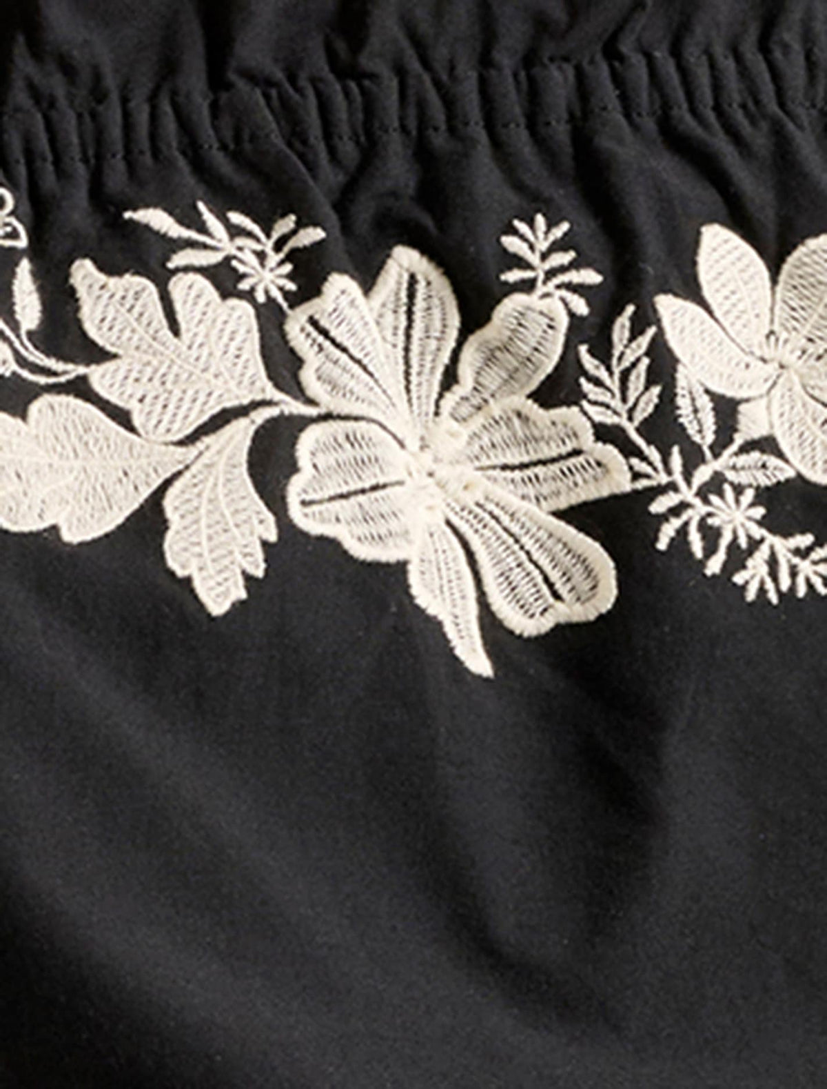Blaire Embroidery Top Black Vera Co-ord
