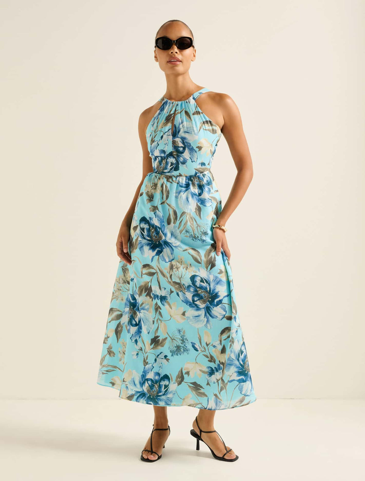 Dakota Printed Halter Midi Dress Lyell Floral