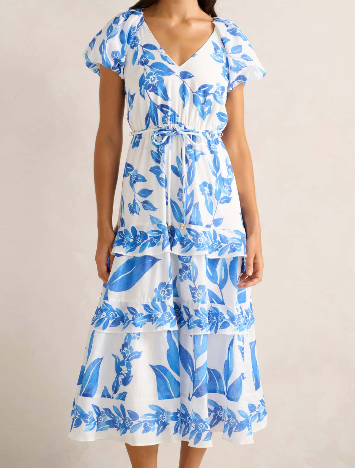 Iris Tiered Ruffle Midi Dress Lantana Floral