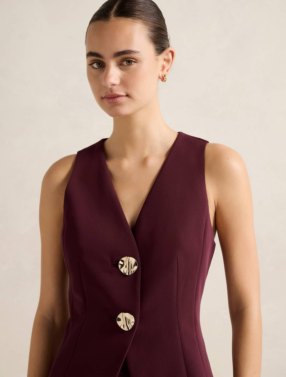 Lee Long Waistcoat Cherry Lacquer Suit