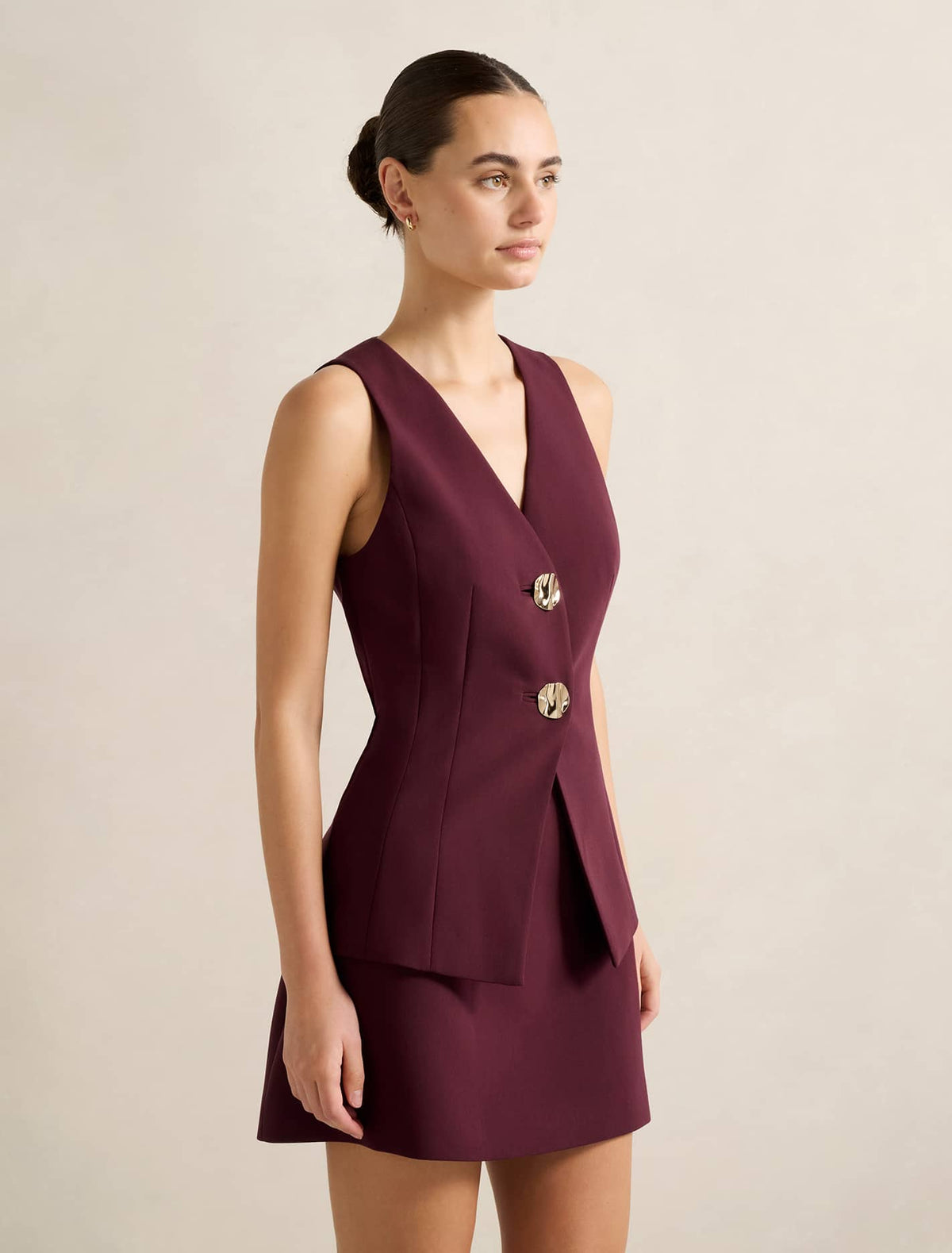 Lee Long Waistcoat Cherry Lacquer Suit